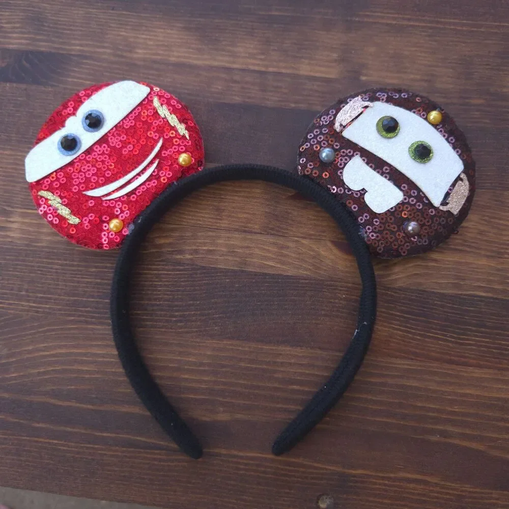 Disney Cars Lightning McQueen Mater Mickey Ears Handmade Headband